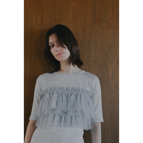 MANOF マノフ “TULLE FRILL CUT TOPS” チュールフリルカットトップス