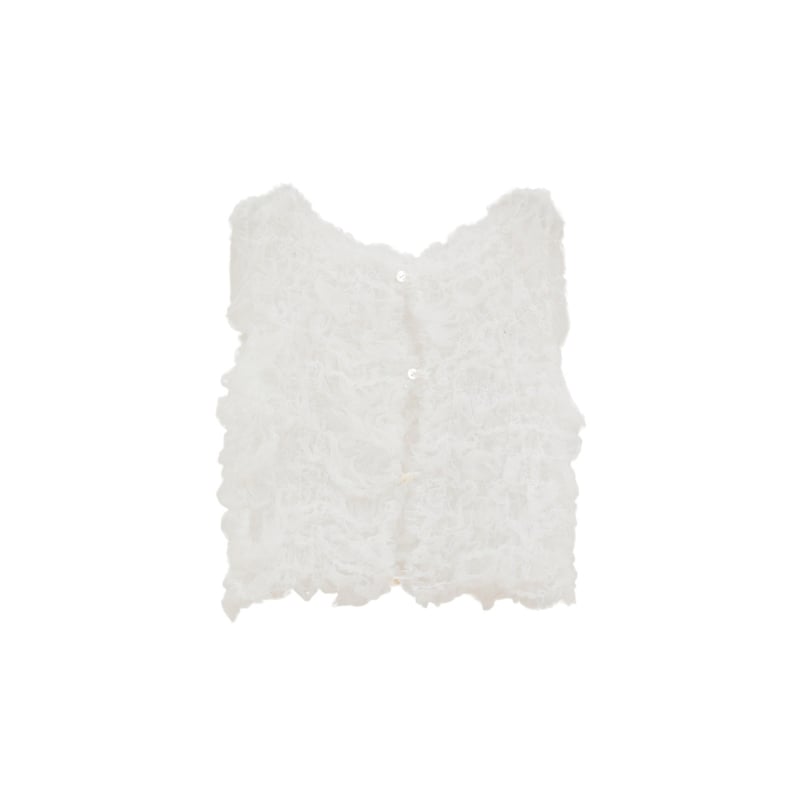 トップス CLANE TULLE VEST LAYERED TOPS 1 CLANE クラネ “TULLE VEST LAYERED TOPS” チュールベストレイヤー