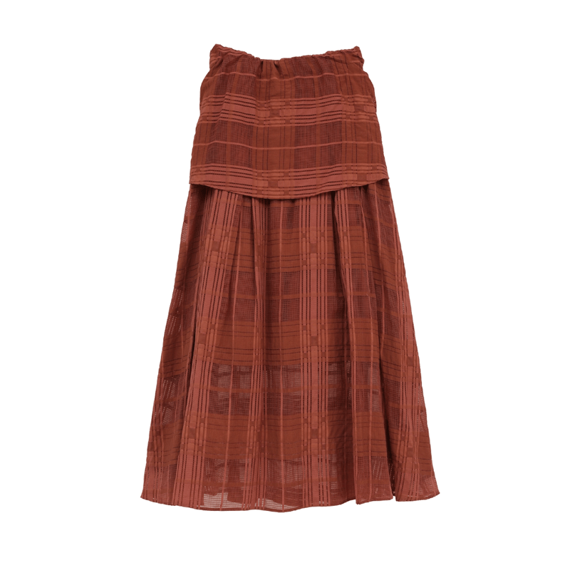CLANE クラネ “SHEER CHECK FLARE SKIRTS” シアーチェックフレア