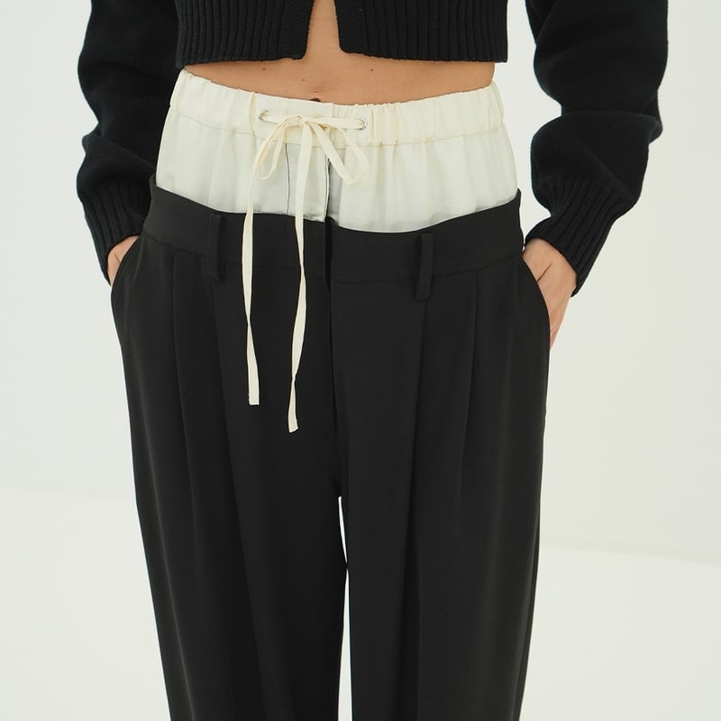 CLANE クラネ “W WAIST WIDE SLACKS” ダブルウエストワイドスラックス