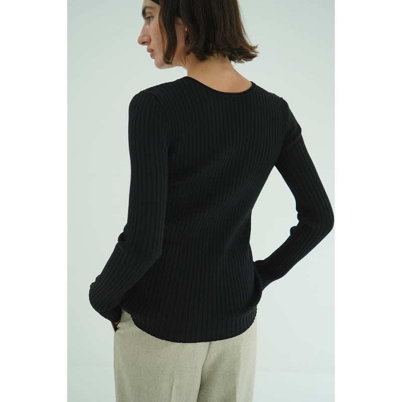 CLANE クラネ “W FACE GOLD BUTTON KNIT TOPS” ダブルフェイ