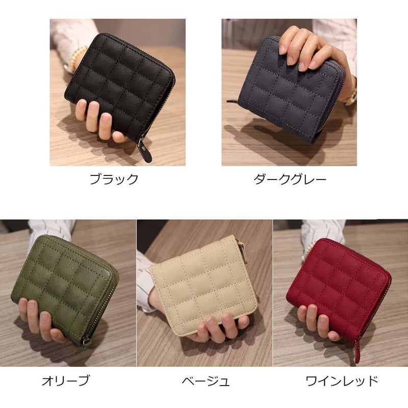 キュートなキルティング加工☆】キルティングミニウォレット ラウンド