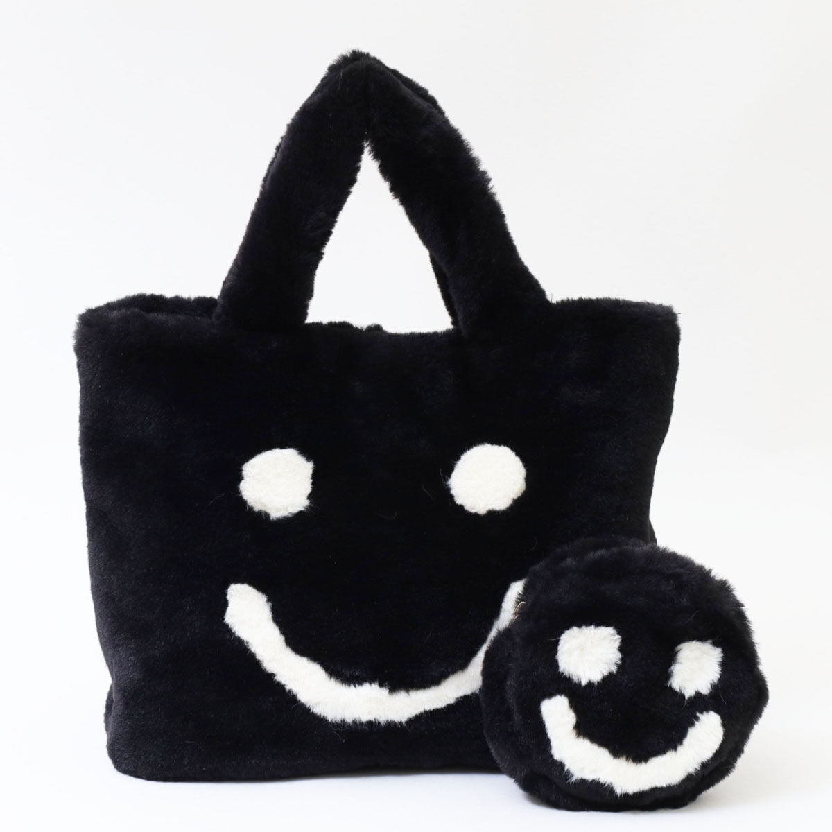 もこもこ感がかわいい☆SMILEYエコファースマイルトート】COOCO SMILEY