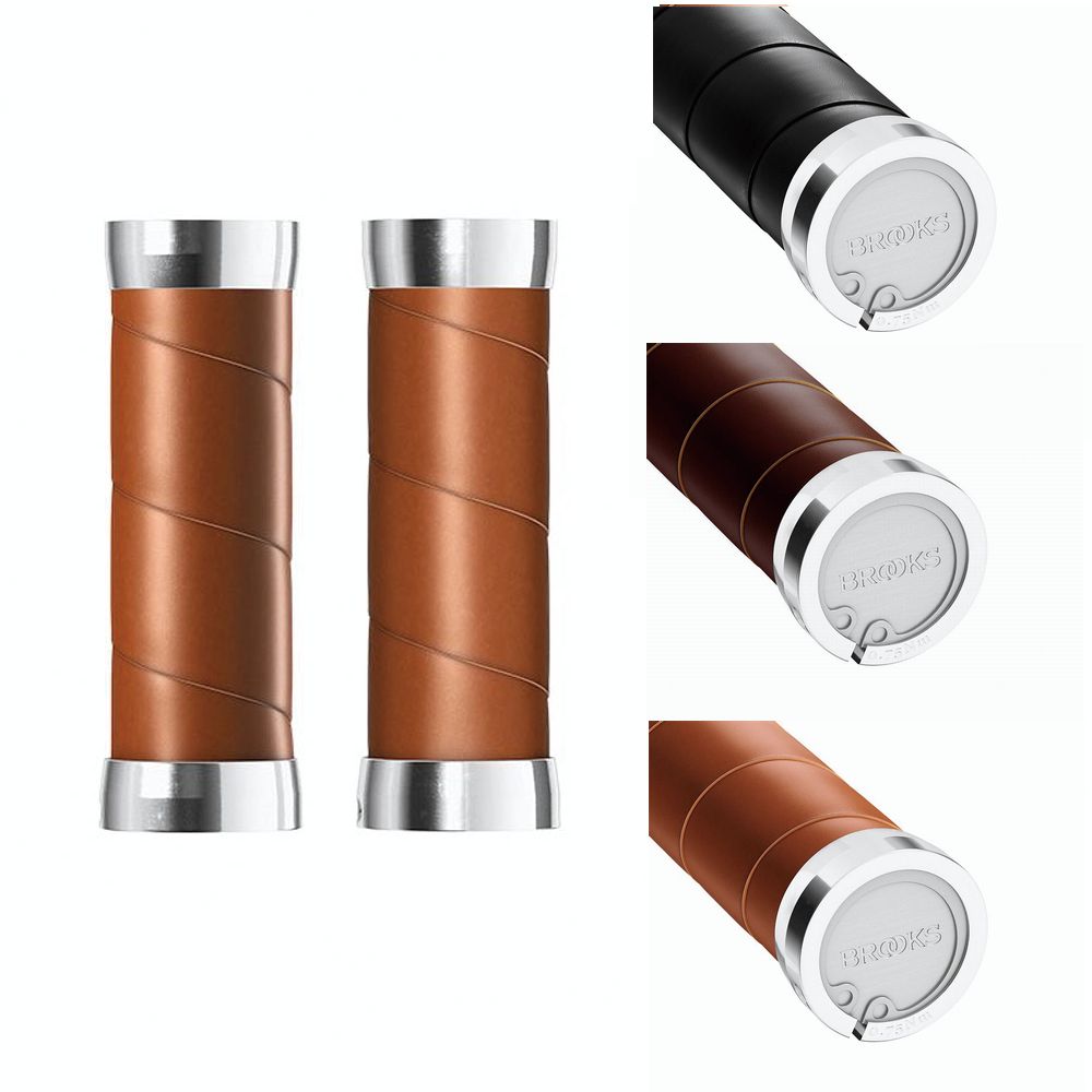 BROOKS SLENDER LEATHER GRIPS 100mm | BROMPTON J