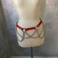 red pvc belt with chain