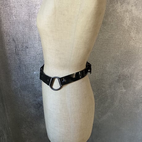 black pvc belt with rings