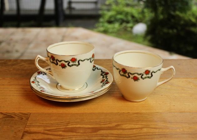 sutherland cup and saucer 2 set A | Lesley Vintage