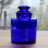 blue glass container