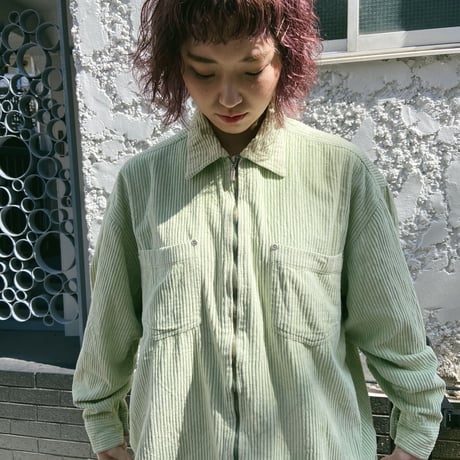 corduroy pastel green shirt
