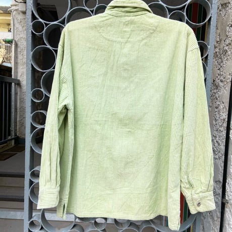 corduroy pastel green shirt