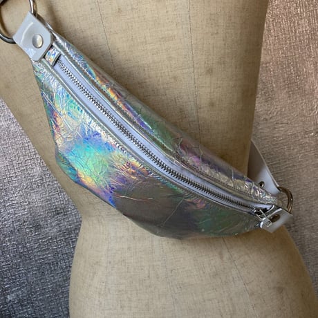 rainbow bag white pvc strap