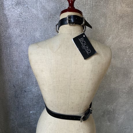 black leather chest harness LJUBICA