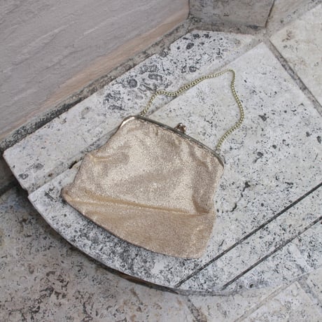 white gold gamakuchi pouch