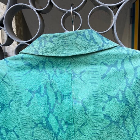 leather snake green jacket