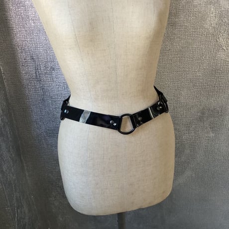 black pvc belt with rings