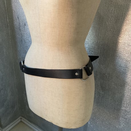 black leather belt with rings