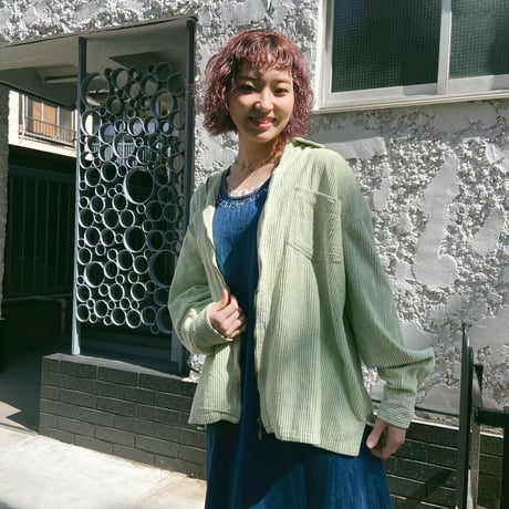 corduroy pastel green shirt