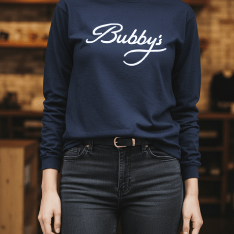 バビーズ ロゴTシャツ （長袖/ネイビー）/ Bubby's Logo T-shirt (Long sleeve/navy blue)
