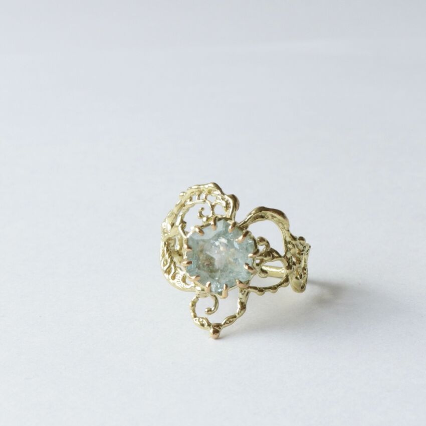 R✴︎H ♦︎14kgfアクアマリンフリルカービングペントップ R✴︎H 様専用♦︎14kgfアクアマリンフリルカービングペントップ