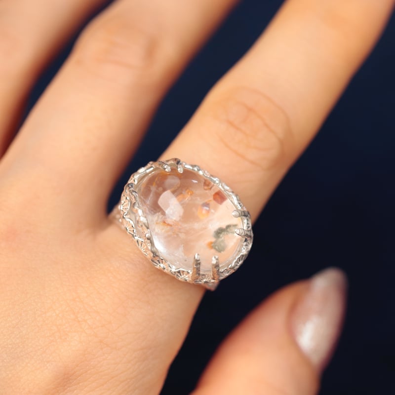 パイライト リモナイト イン クォーツ リング C-101569 | kiri online