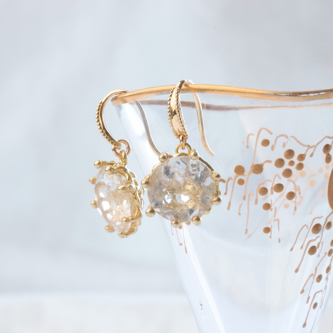 ルチル クォーツ ピアス（K18) C-300288 | kiri onlinestore