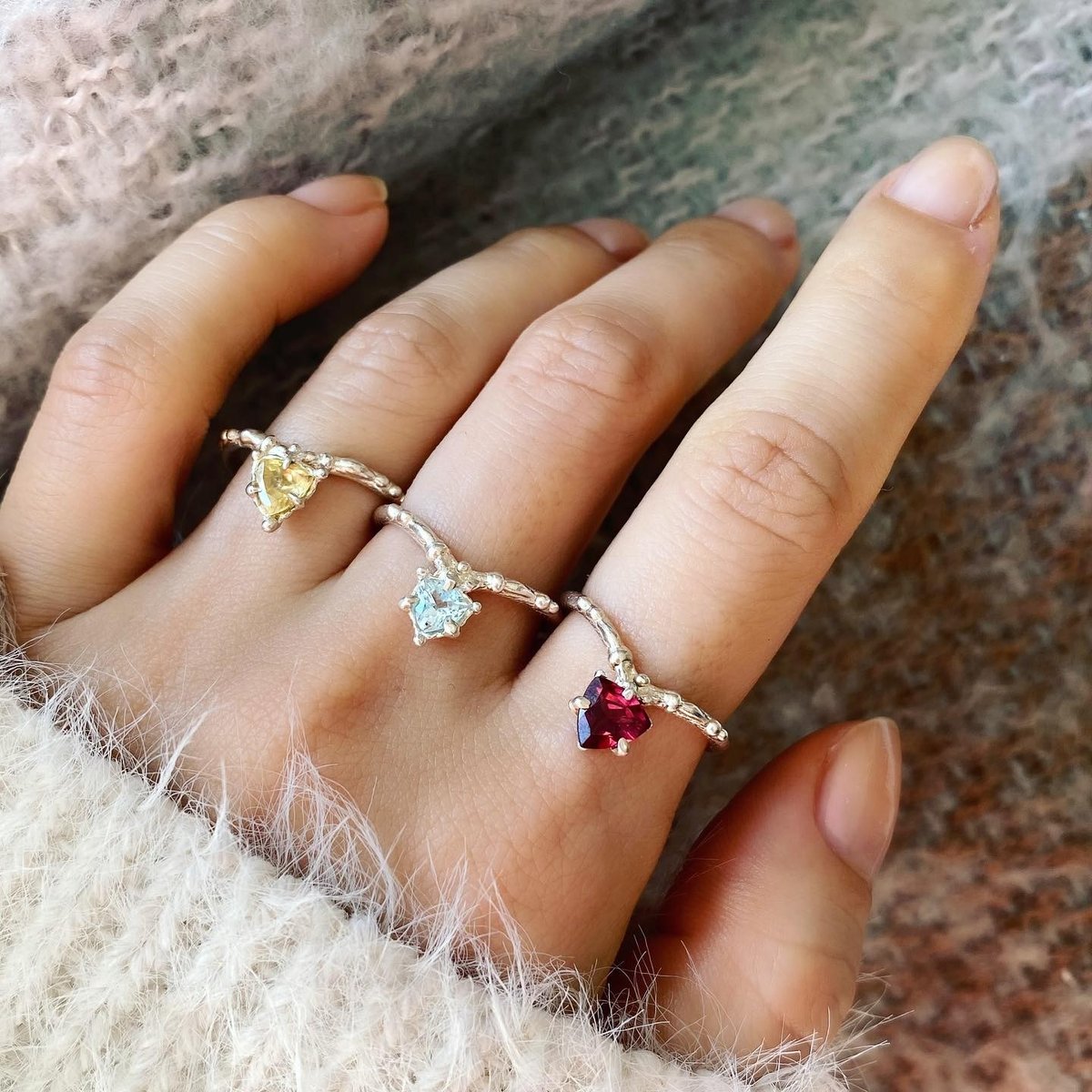 天然イエロージルコンソーティング付き☆シルバーリング 天然イエロージルコンソーティング付き☆シルバーリング