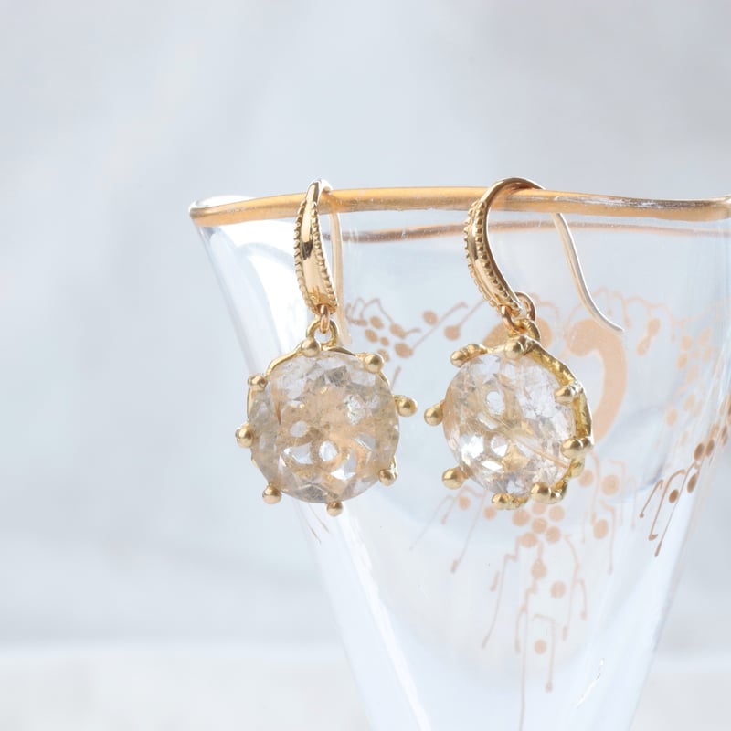 ルチル クォーツ ピアス（K18) C-300288 | kiri onlinestore