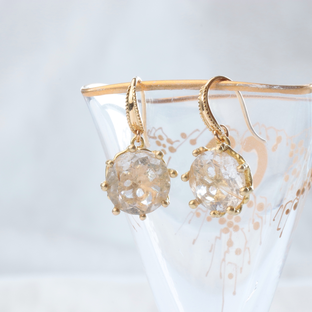 ルチル クォーツ ピアス（K18) C-300288 | kiri onlinestore