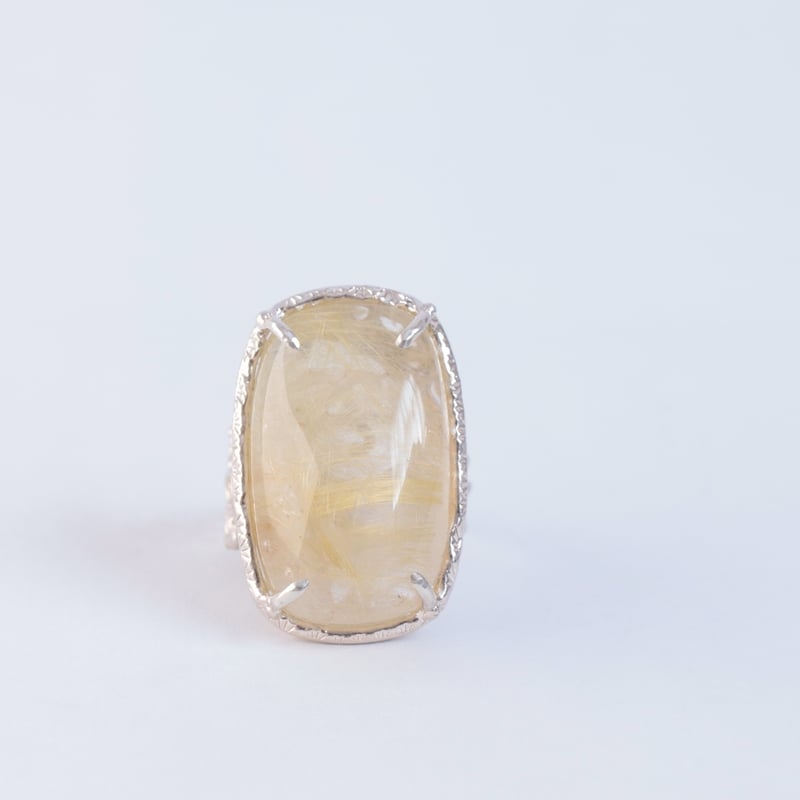 ゴールドルチルクォーツ sv.925 リング 新品未使用 F MARIHA(マリハ) Signature Collection リング ラウンド S