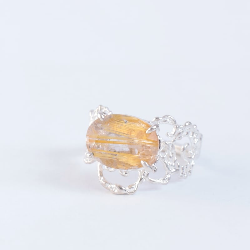 ルチルクォーツ リング ルチルクォーツ K18/PTリング・セラムL