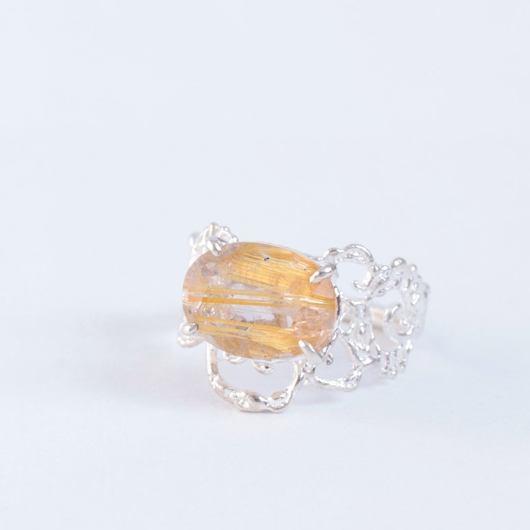 ゴールド ルチル クォーツ リング B-100636 | kiri onlinestore