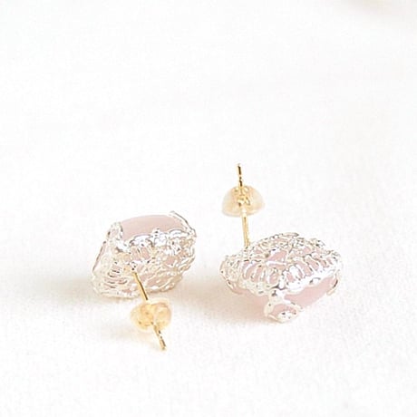クンツァイト ピアス K18post C-300165