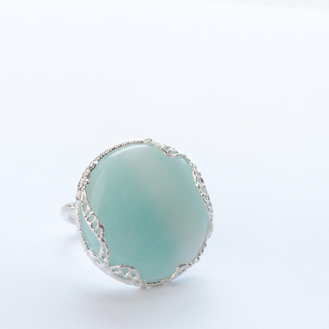 バイカラー アマゾナイト リング C-101602 | kiri onlinestore