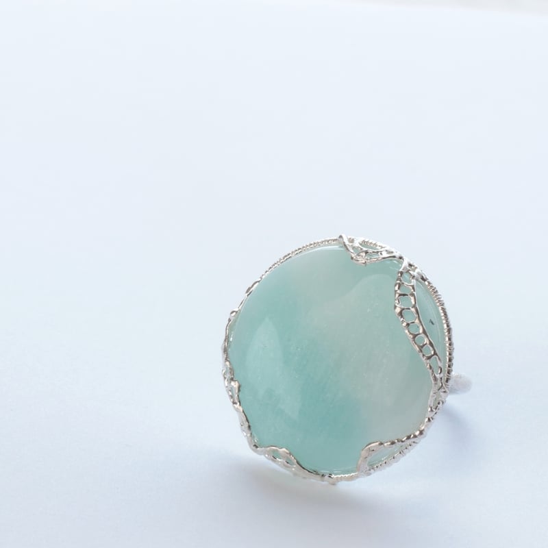 バイカラー アマゾナイト リング C-101602 | kiri onlinestore