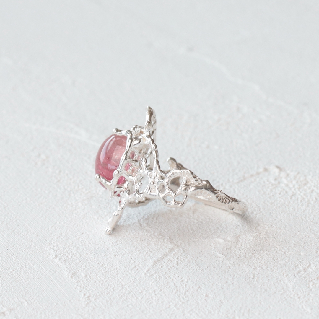 トルマリン　リング　③ ブラジル産パライバトルマリン 三文字ダイヤモンドリング PA 0.22ct D