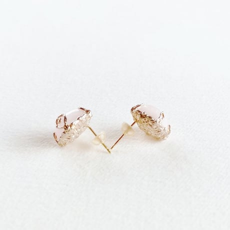 クンツァイト ピアス K18post C-300165