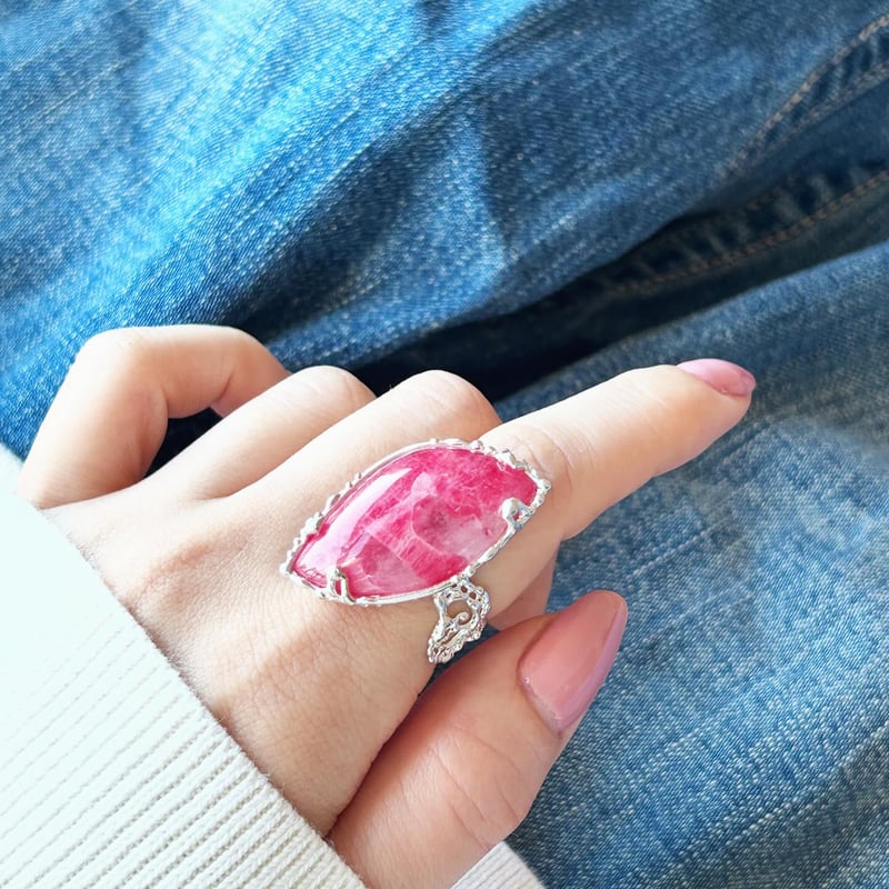 tom wood ロードナイト　天然石　リング トムウッド TOMWOOD Cushion Pink Rhodonite クッション
