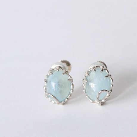 アクアマリンピアス・イヤリング  K18post　C-300075/C-400010