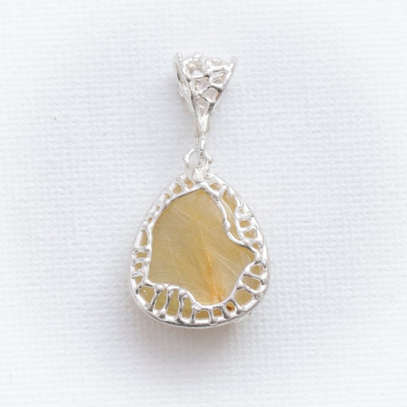 ゴールド ルチル クォーツ ペンダントトップ C-200538 | kiri onlines