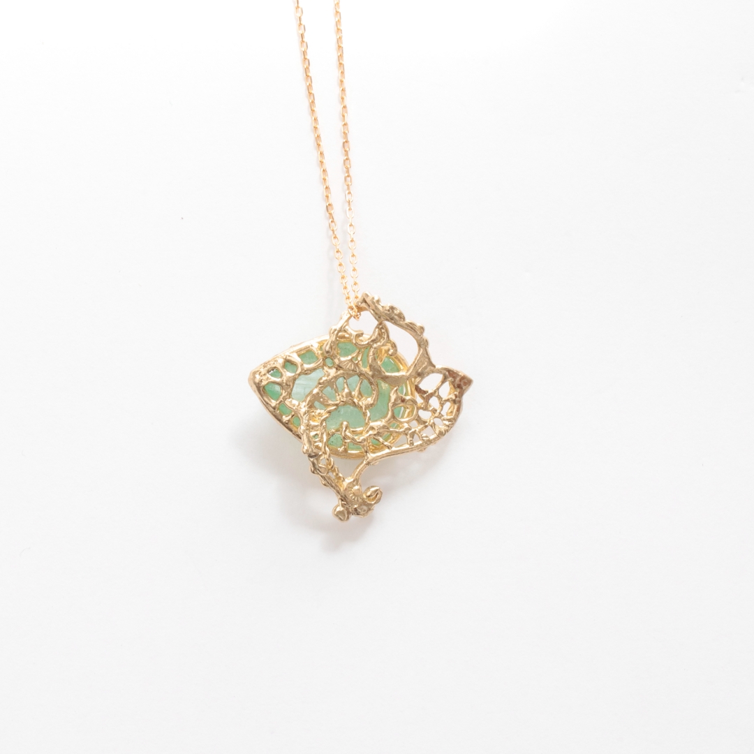 055Ne【高級感】ネックレス　エメラルド　四角　鍵　S925　K18コート RainbowGirl（アクセサリー） ネックレス レディース エメラルド