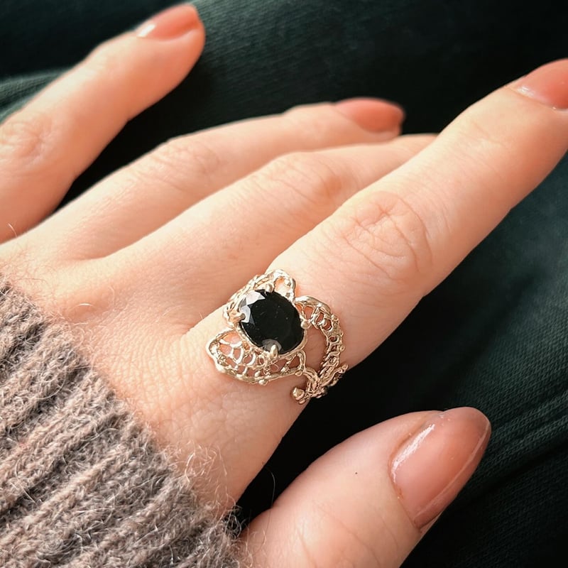 ブラック トルマリン リング (K10) B-100566 | kiri onlinestore