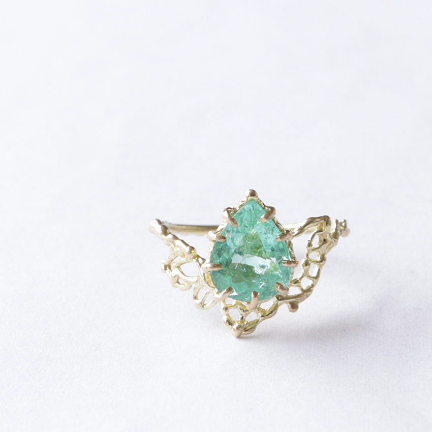 パライバトルマリンリング ブラジル産 パライバトルマリン リング 0.123ct k18 | fortejewelry