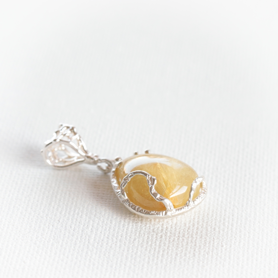 ゴールド ルチル クォーツ ペンダントトップ C-200538 | kiri onlines