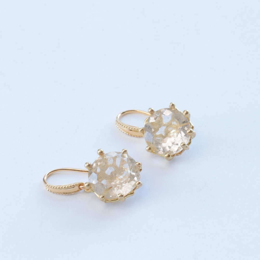 ルチル クォーツ ピアス（K18) C-300288 | kiri onlinestore