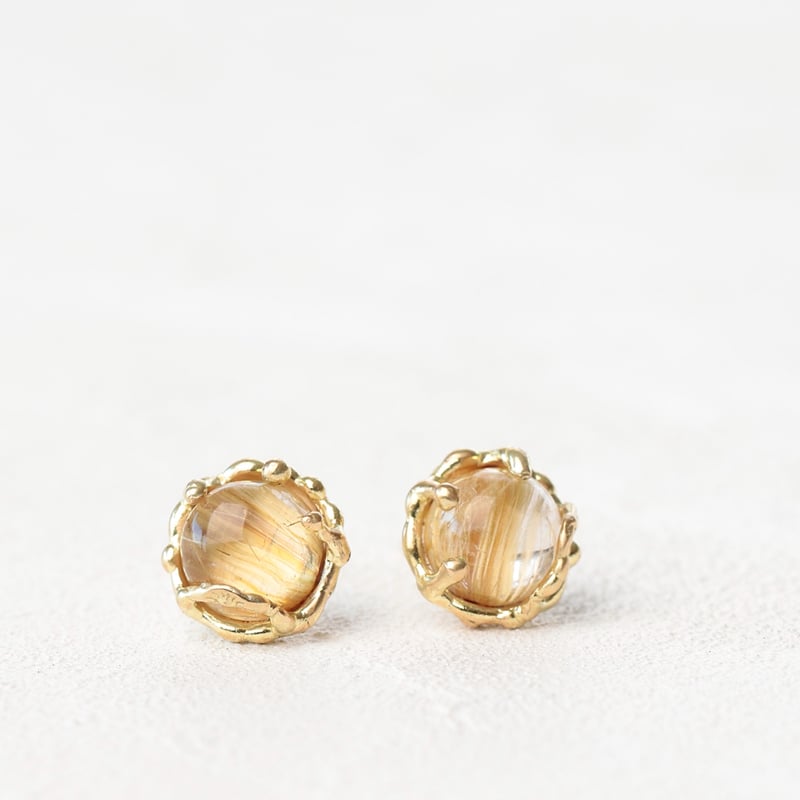 ルチル クォーツ ピアス (K18) C-300299 | kiri onlinestore