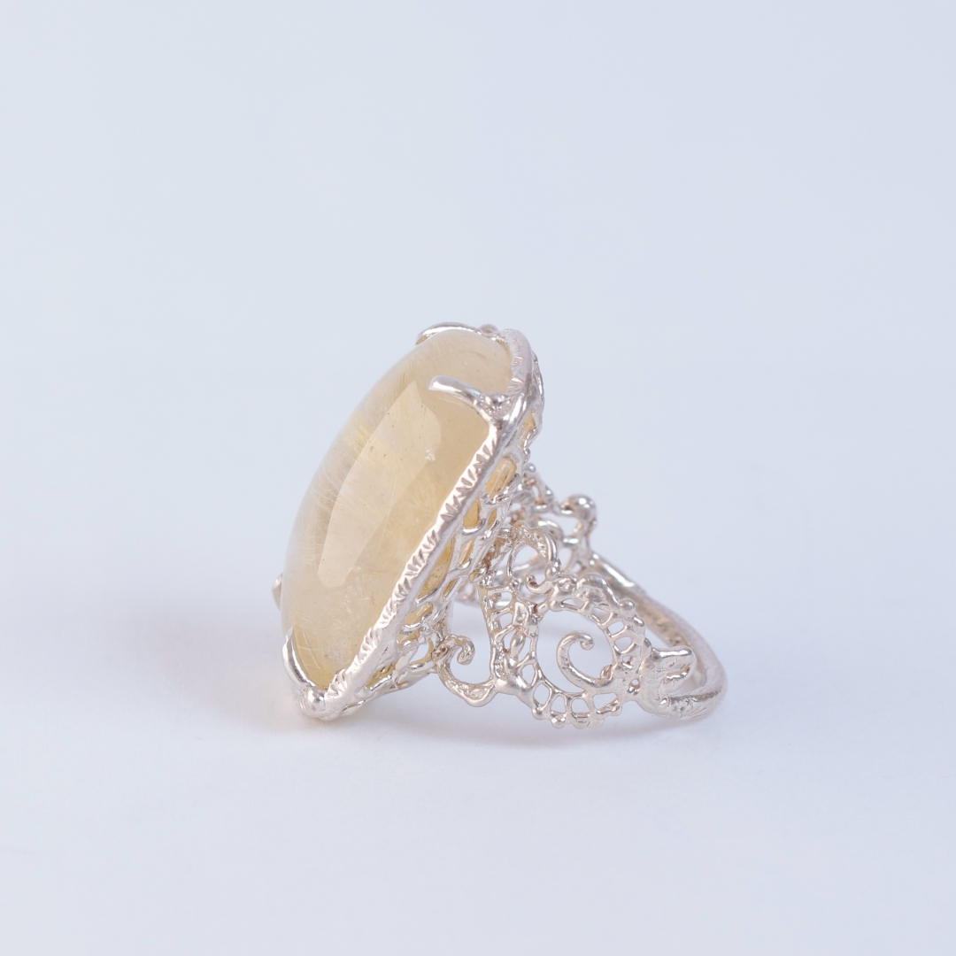 極上美品♡５Ａ ゴールドタイチンルチル リング su official online shop | HARDWEAR STONE ルチルクォーツ リング