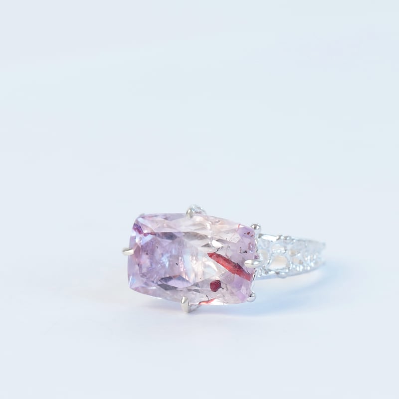 ゲーサイト ヘマタイト イン バイカラー クォーツ リング C