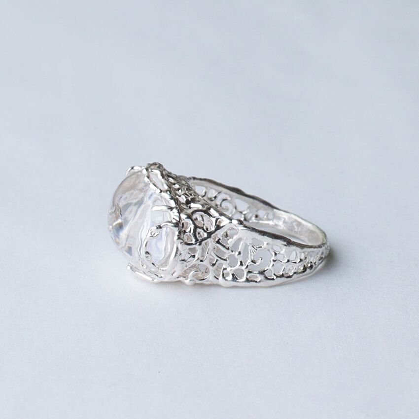 希少】フローライトインクォーツ シルバーリング - アクセサリー 
