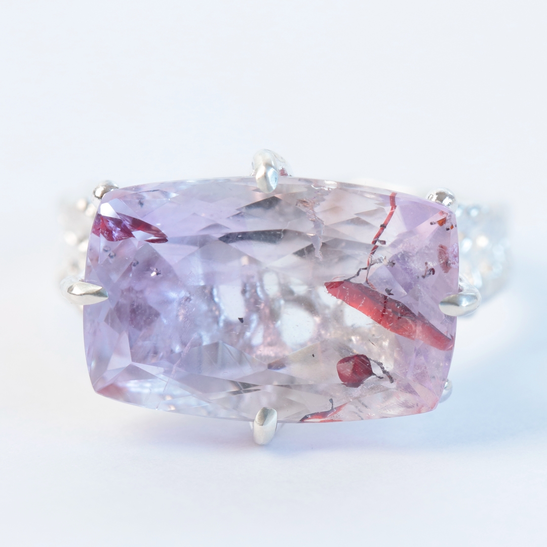 ゲーサイト ヘマタイト イン バイカラー クォーツ リング C-101580