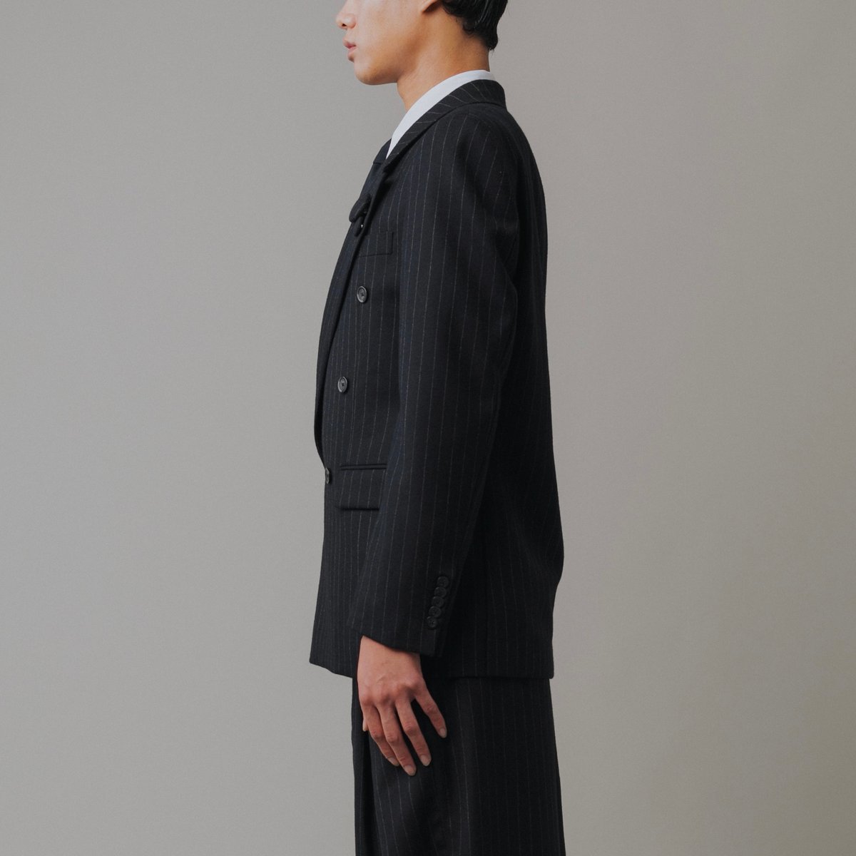 CONCAVE】DOUBLE-BREASTED STRIPED JACKET 